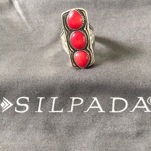 Silpada Elongated Red Coral Ring